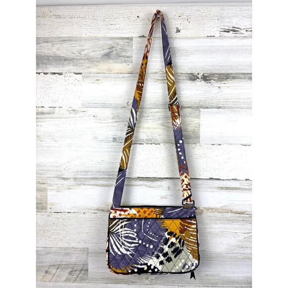 Vera Bradley Women’s Feathers Pattern Quilted Fabric Shoulder Crossbody Bag - Picture 2 of 5